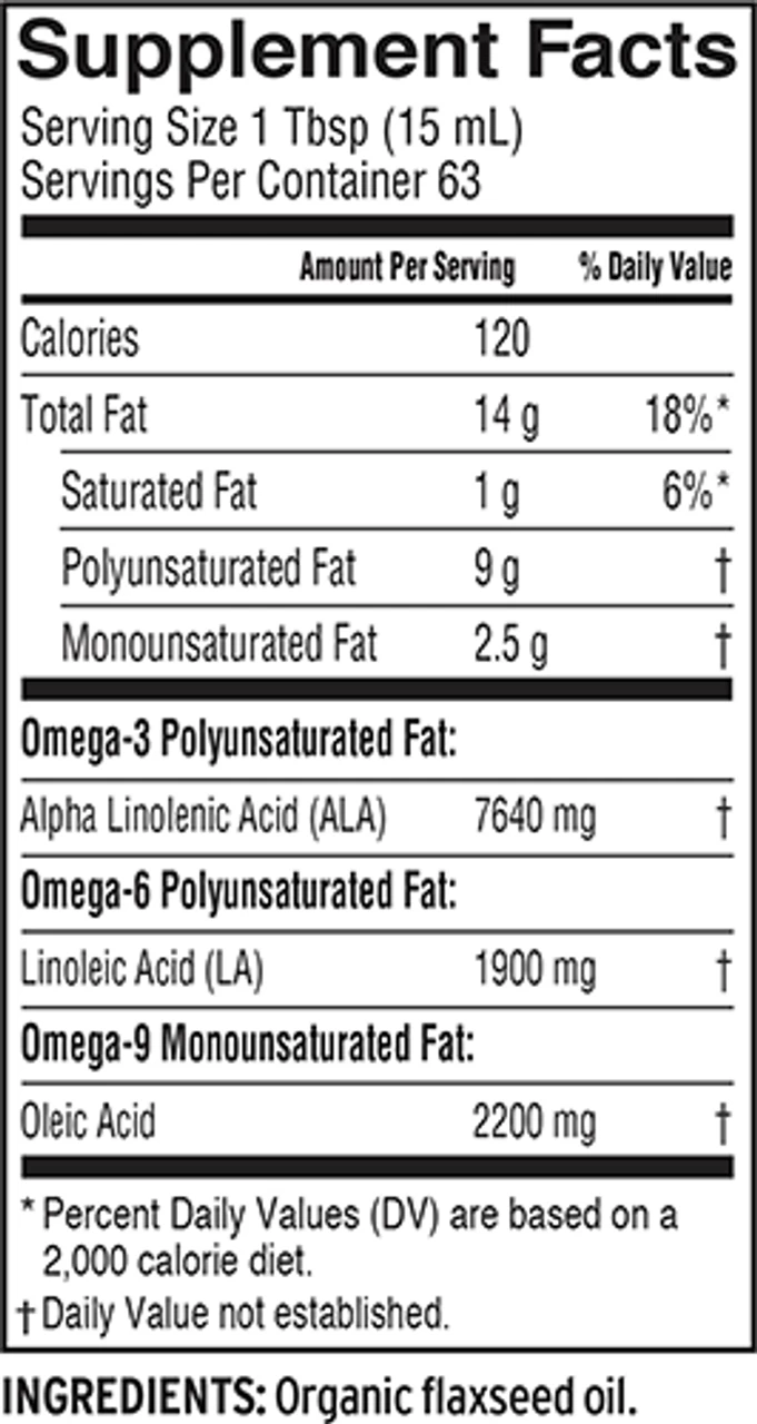 Barlean's Fresh Flax Organic Oil 32oz - Image 2