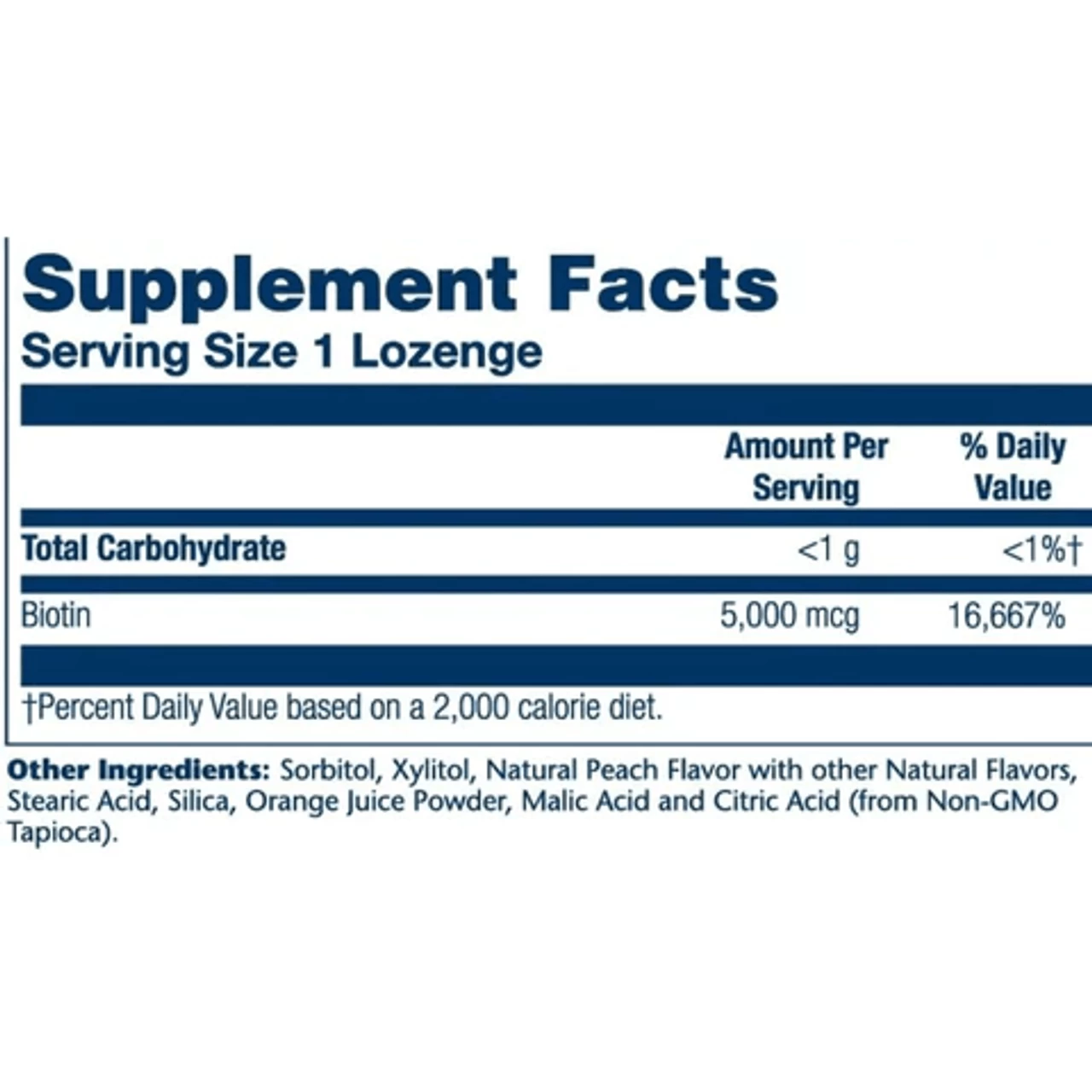 Solaray Biotin 5000mcg 60 Lozenges - Image 2