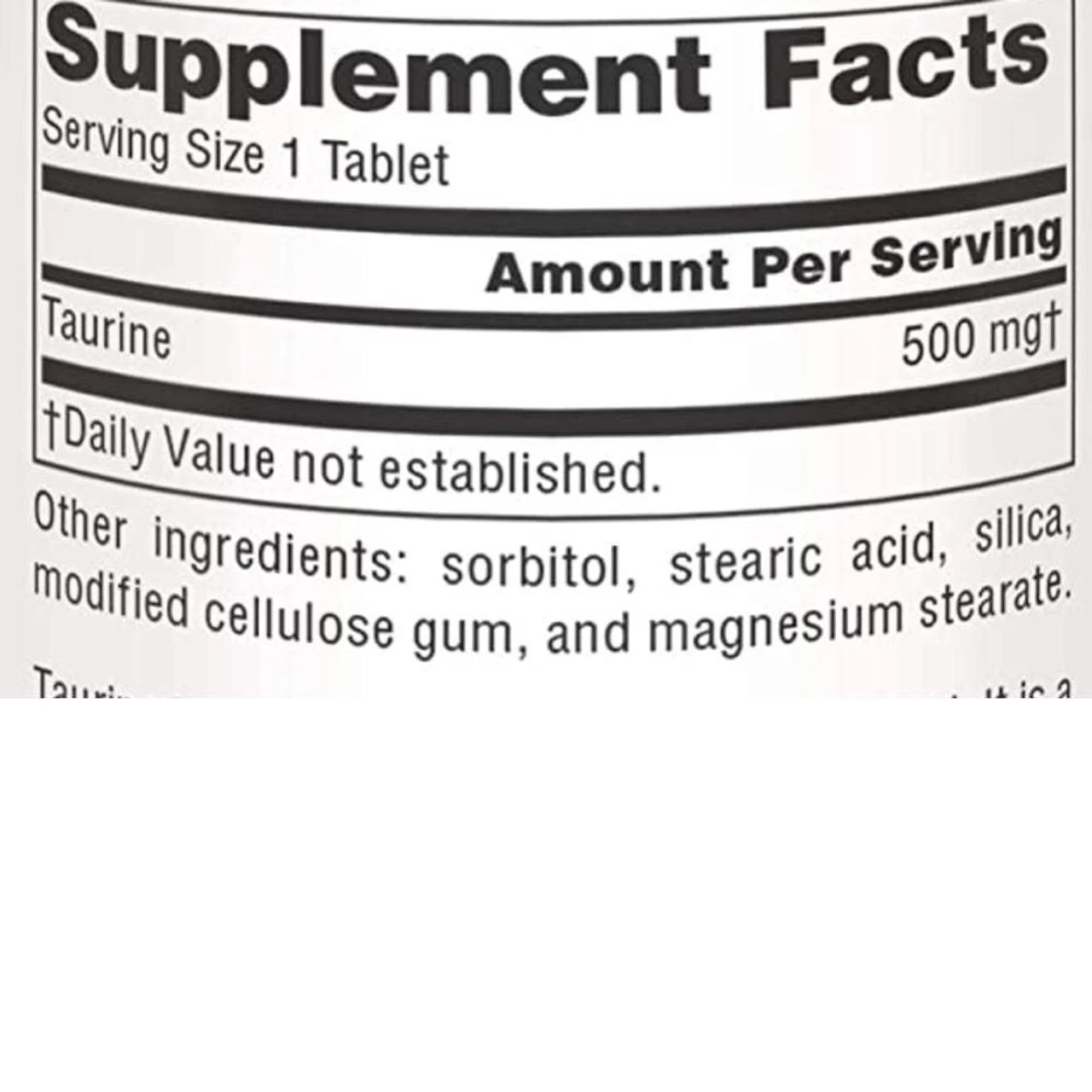 Source Naturals Taurine 500mg 120 Tablets - Image 4