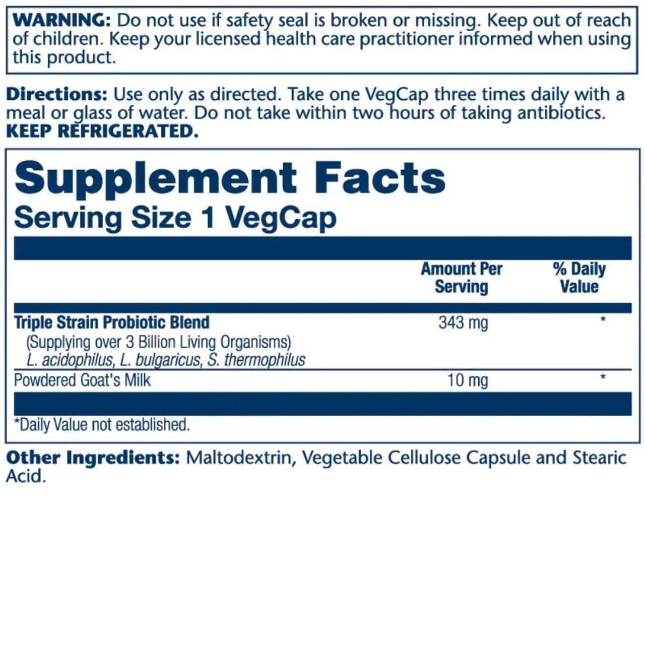 Solaray Acidophilus 3 Strain 50 Capsules - Image 3