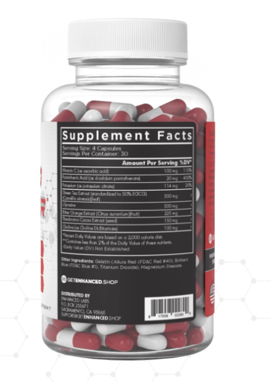 Enhanced Code Red Fat Burner 120 Capsules - Image 2